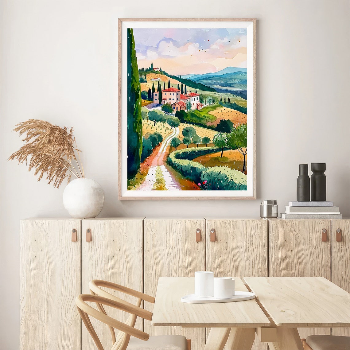 Tuscany Countryside Vineyards Art Print Italy Fields Watercolor Painting Italian Landscape Travel Art Poster Gifts By Feelingprints - Image 5