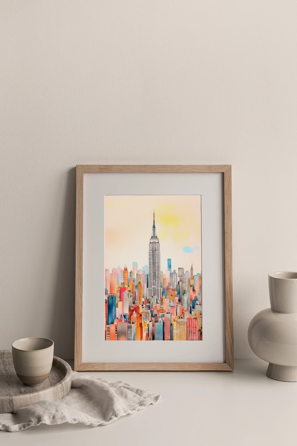 New York City Watercolor Art Print, Skyline - Image 3