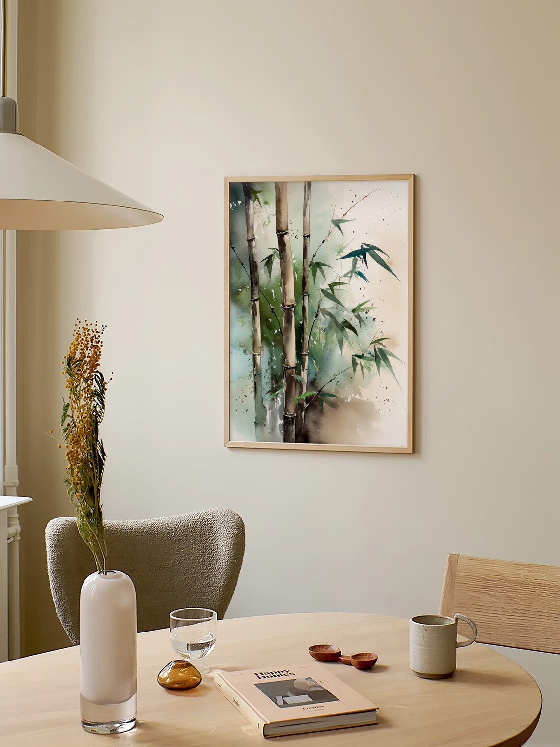 Bamboo Watercolor Art Print, Minimalist Tree Decor - Image 2