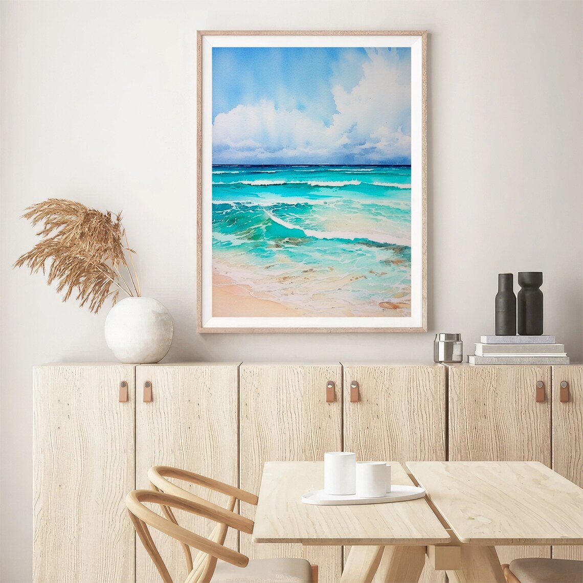 Laguna Beach Turquoise Waves Watercolor Ocean Seascape Poster - Image 4