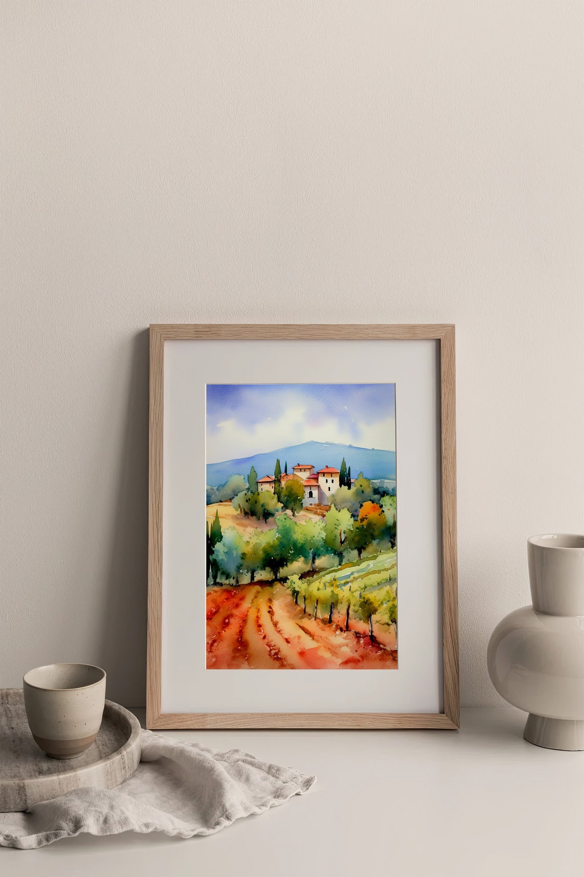 Val Dorcia Watercolor Art Print Tuscany Landscape Painting Italy Countryside Wall Art Italian Travel Gifts By Feelingprints - Image 4