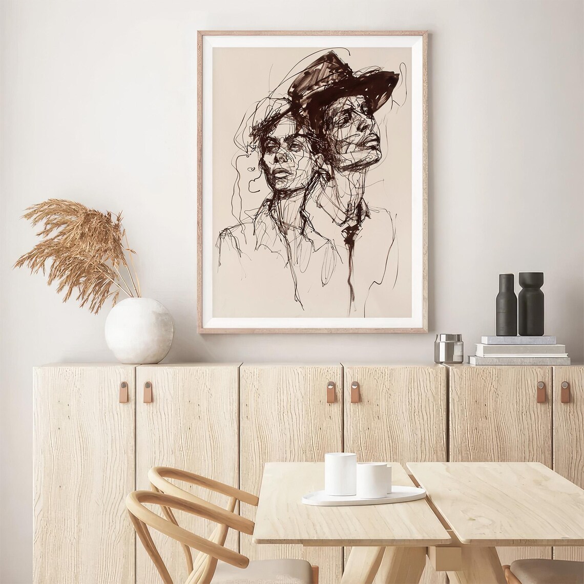 Men Portrait Sketch Watercolor Art Print - Image 5