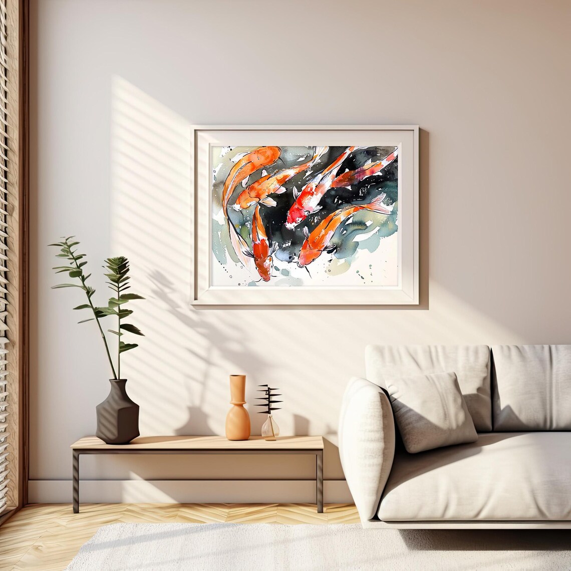 Koi Fish Watercolor Art Print, Fish Wall Art - Image 2