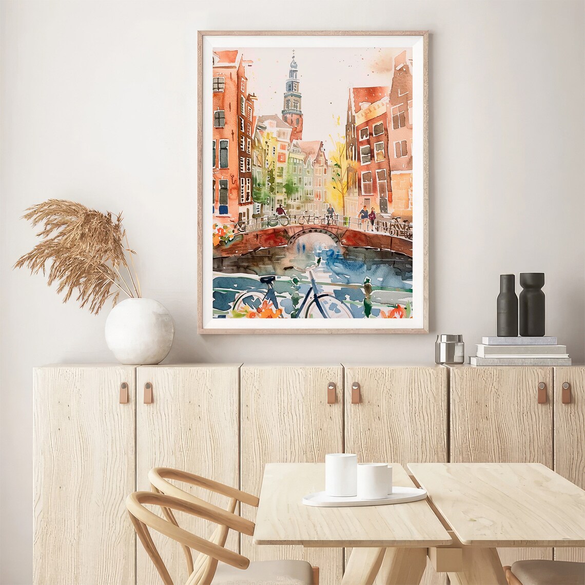 Amsterdam Cityscape Watercolor Art Print, Travel Poster - Image 5