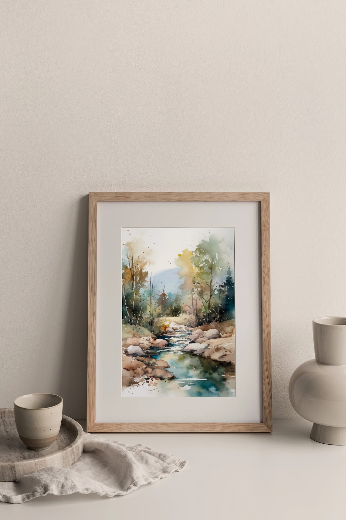 Lake Clark Watercolor Art Print, Alaska Mountain - Image 3
