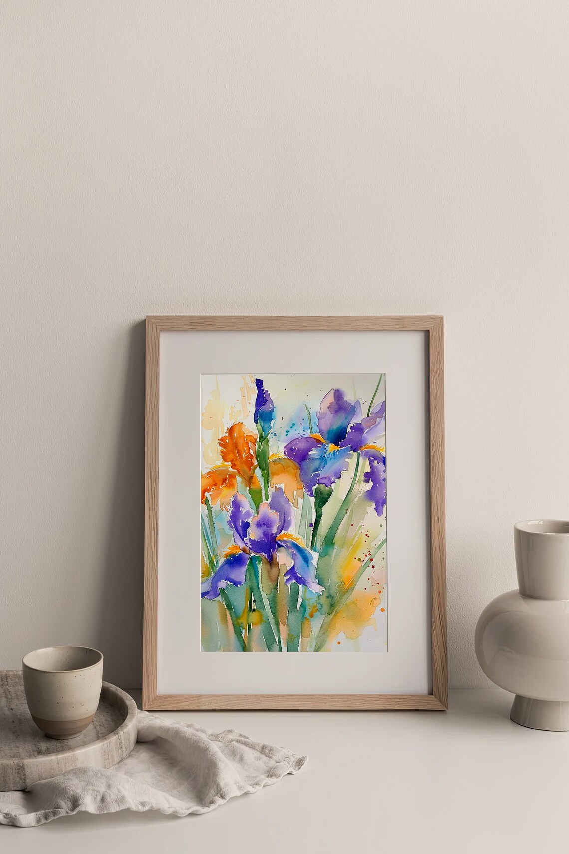 Iris Watercolor Art Print, Meadow Flowers - Image 3