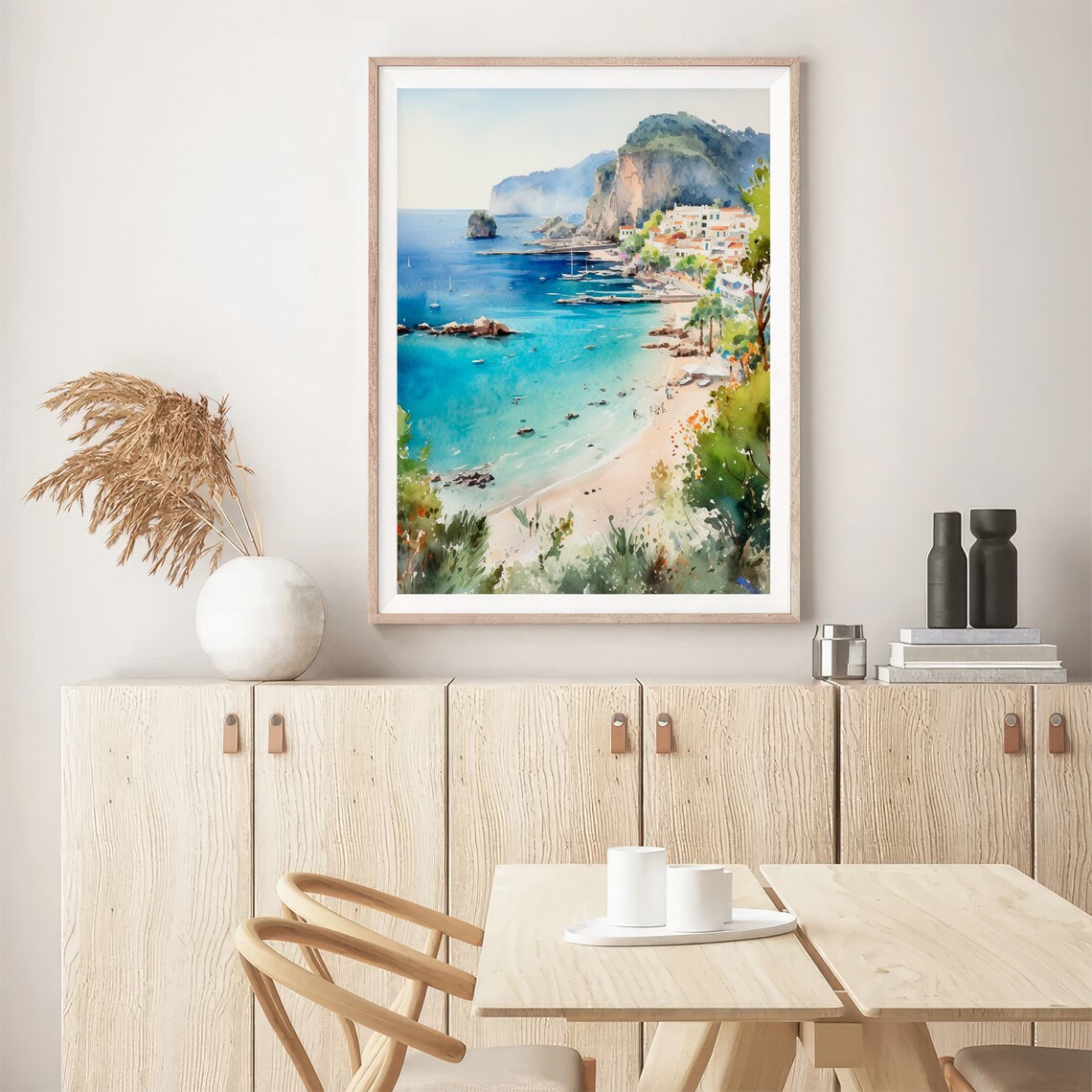 Capri Island Watercolor Travel Poster, Italy - Image 3