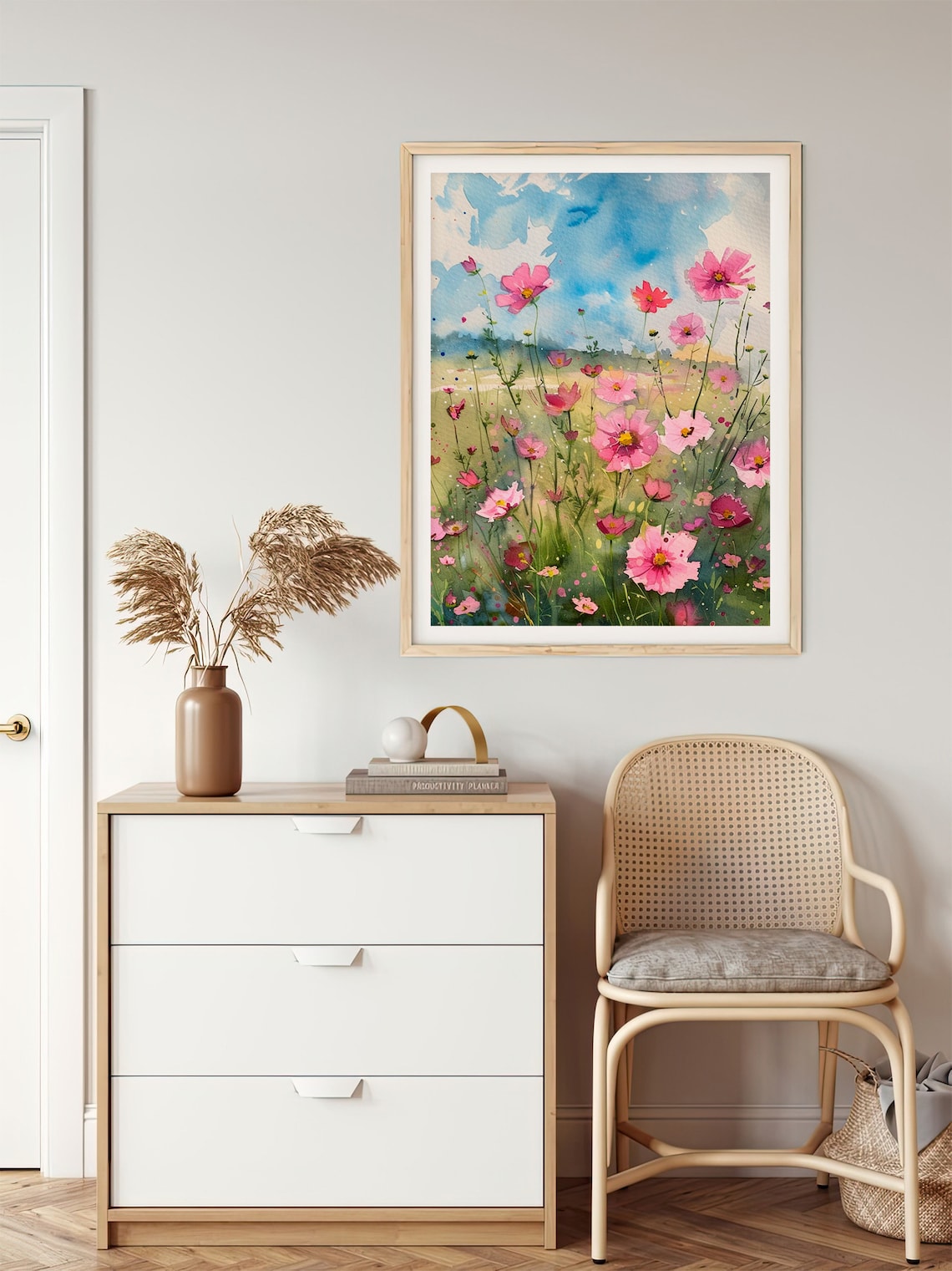 Cosmos Flowers Watercolor Art Print, Botanical Decor - Image 5