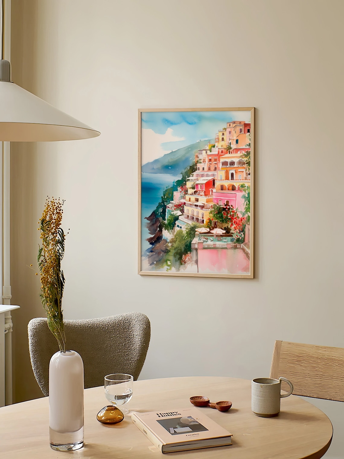 Positano Watercolor Art Print, Italy Cityscape - Image 2