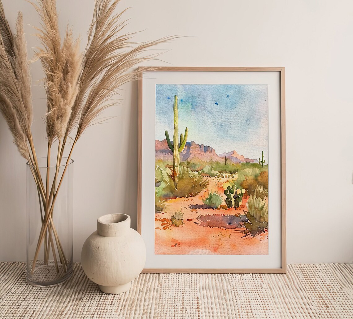 Sedona Arizona Watercolor Landscape Art Print - Image 4