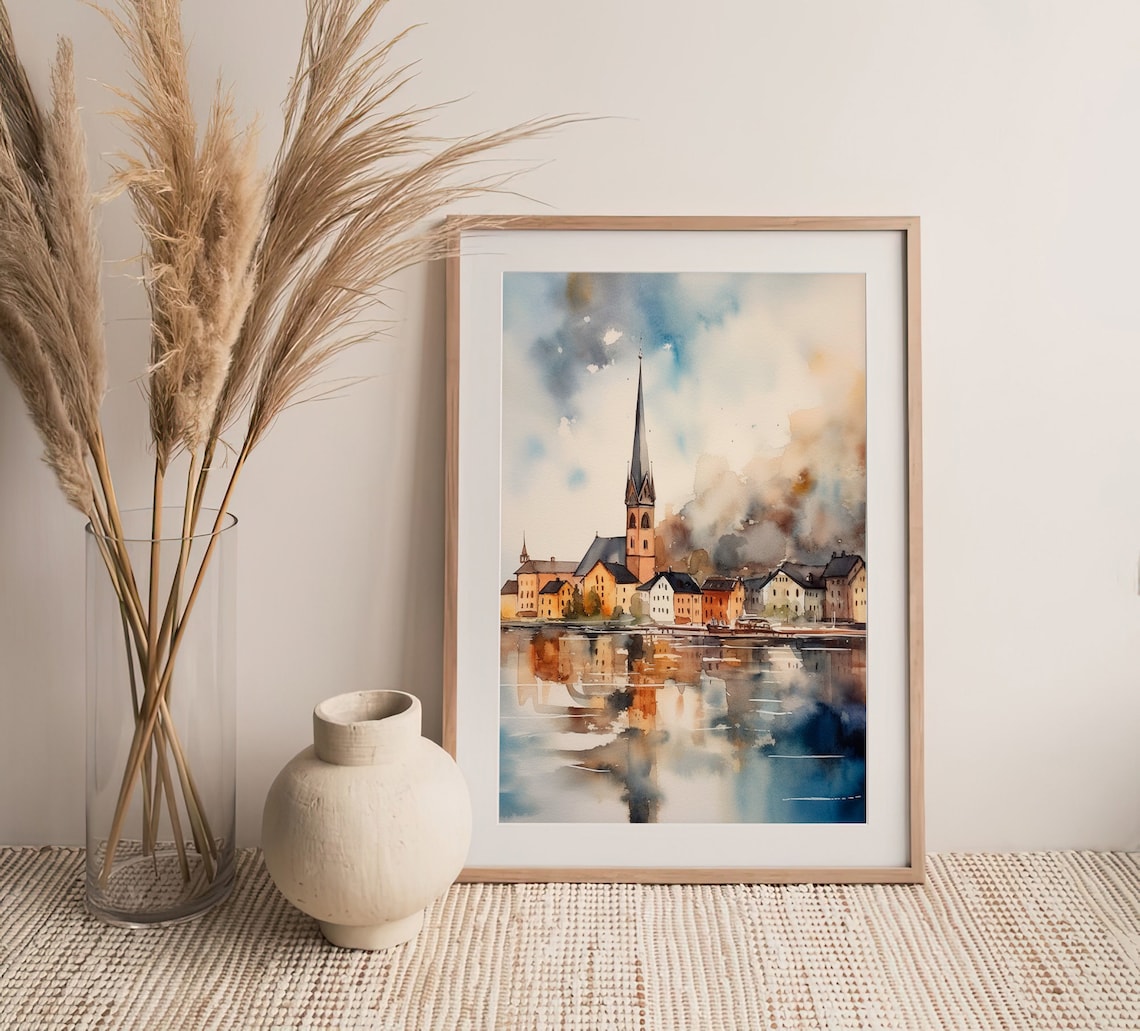 Stockholm Watercolor Cityscape Travel Poster - Image 5