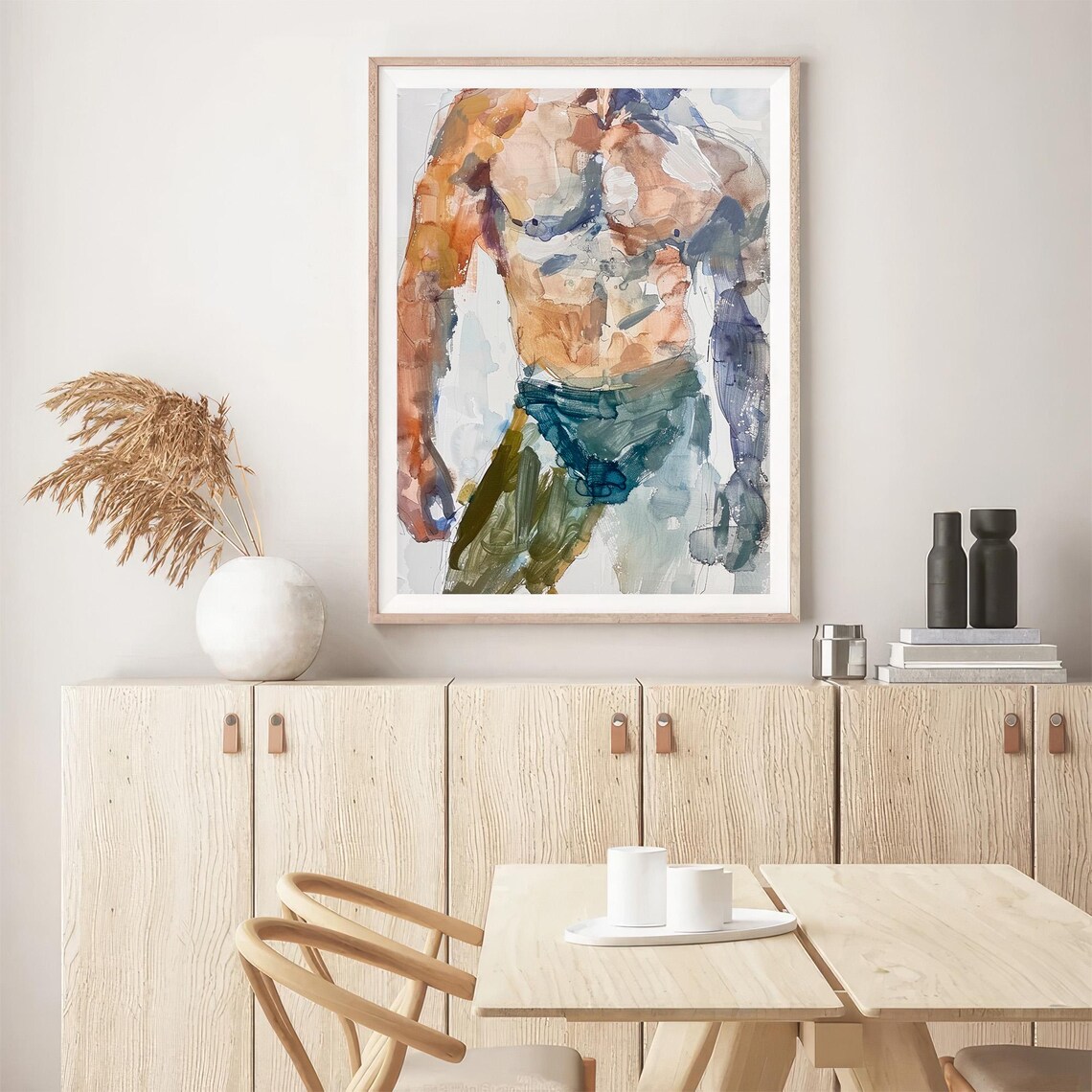Gay Bodies Watercolor Art Print, Male Body Study - Image 5