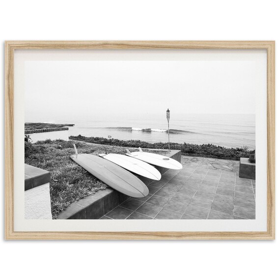 Black and White Surfboards Baja Mexico Art Print