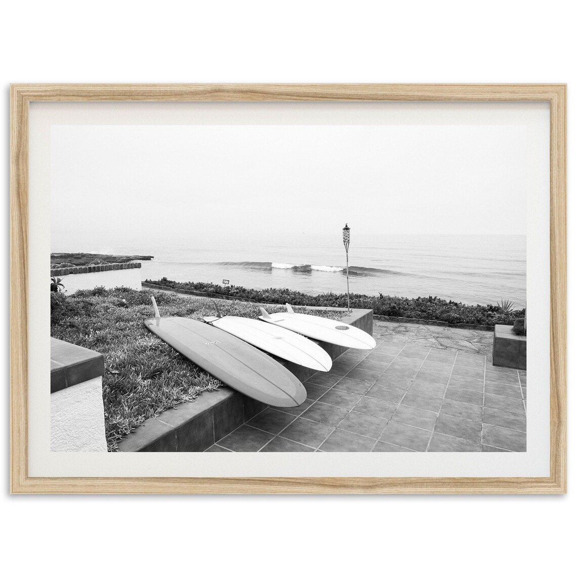 Black and White Surfboards Baja Mexico Art Print