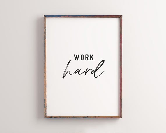 Office Wall Art Printable Office Decor Home Office Wall Art Motivational Quotes Art Positive Sayings Word Hard Print
