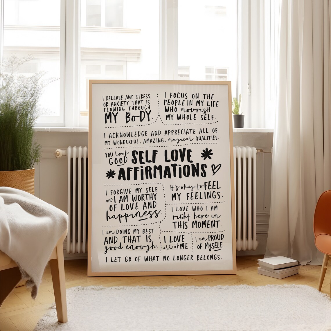 Self Love Affirmation Poster, Positive Daily Art Print - Image 3
