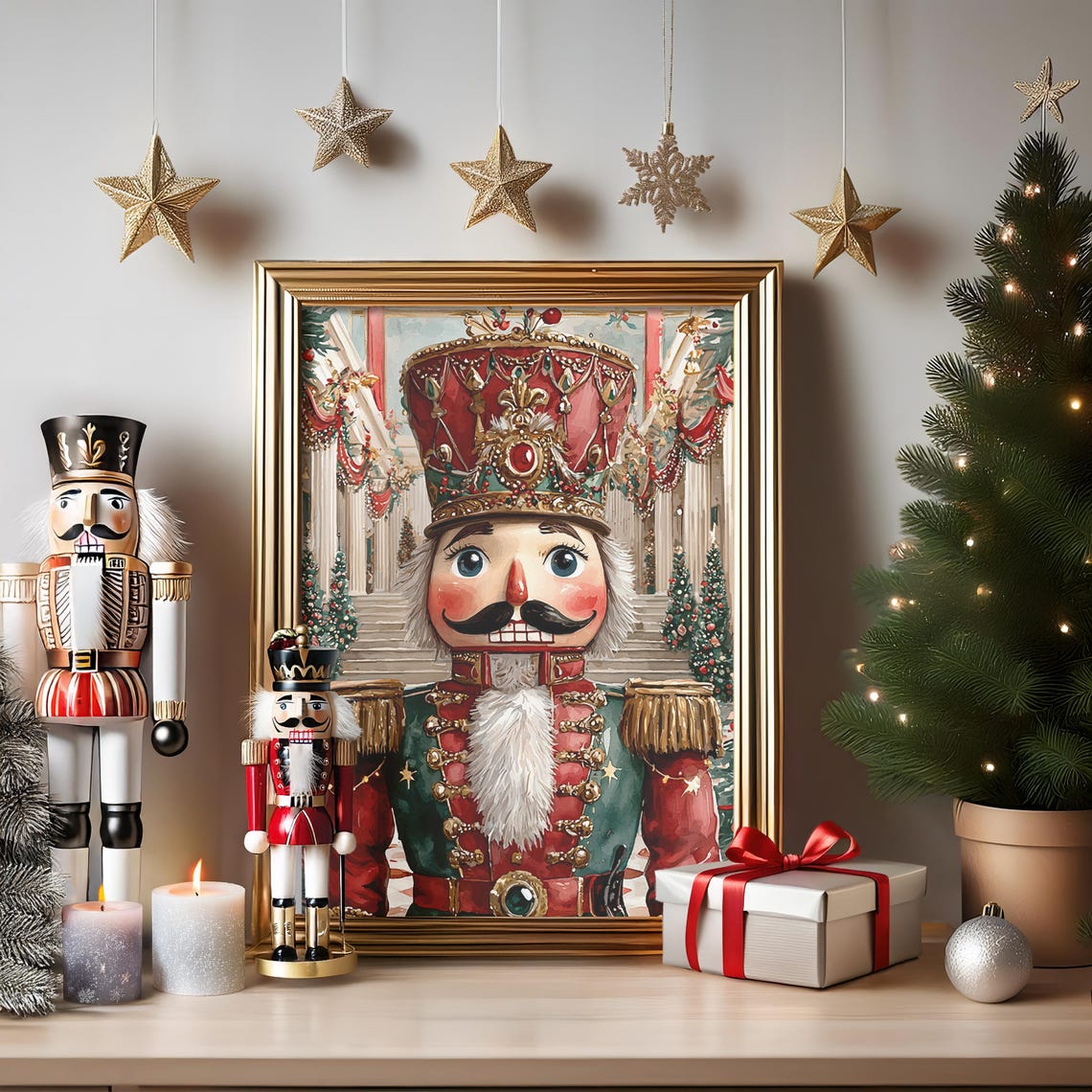 Vintage Nutcracker Soldier Christmas Palace Portrait Holiday Wall Art - Image 3