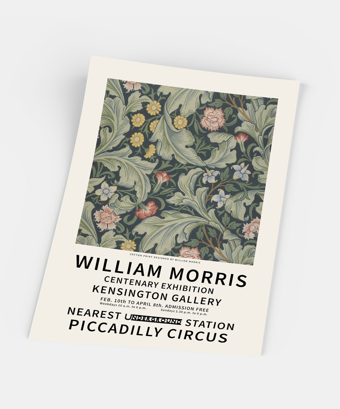 William Morris Flower Motifs Exhibition Poster, Art Nouveau - Image 5