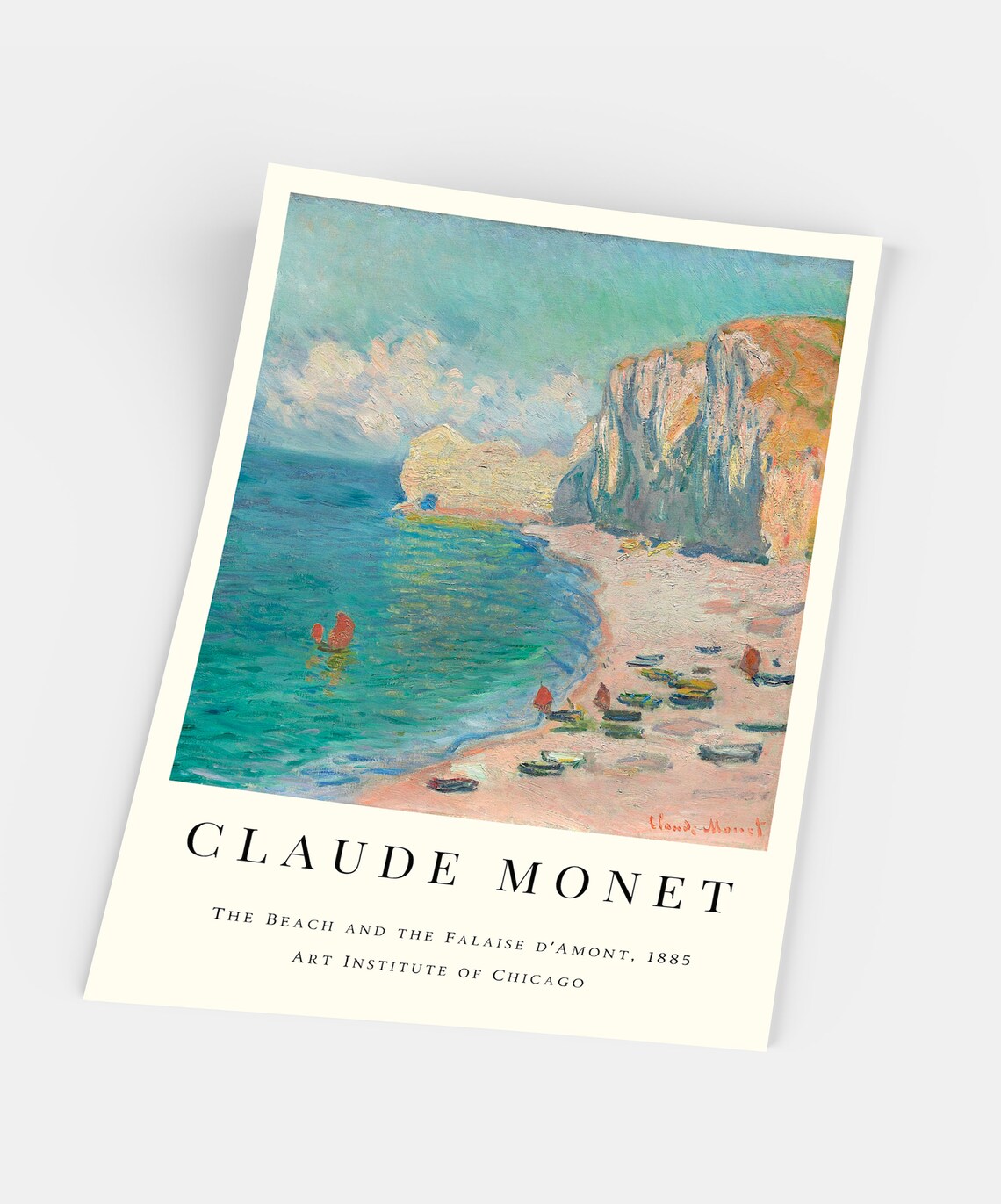 Claude Monet The Beach and the Falaise dAmont 1885 Seascape Poster - Image 5