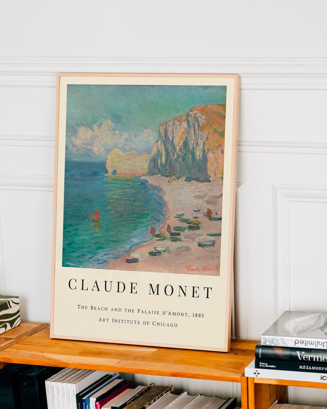 Claude Monet The Beach and the Falaise dAmont 1885 Seascape Poster - Image 3