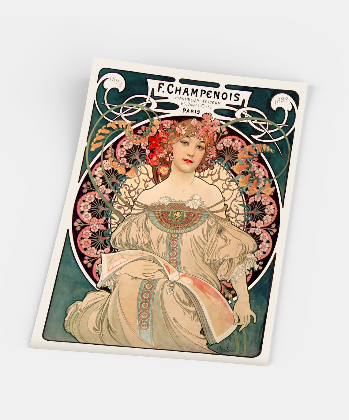 Alfons Mucha Art Nouveau Exhibition Poster, Art Print - Image 5