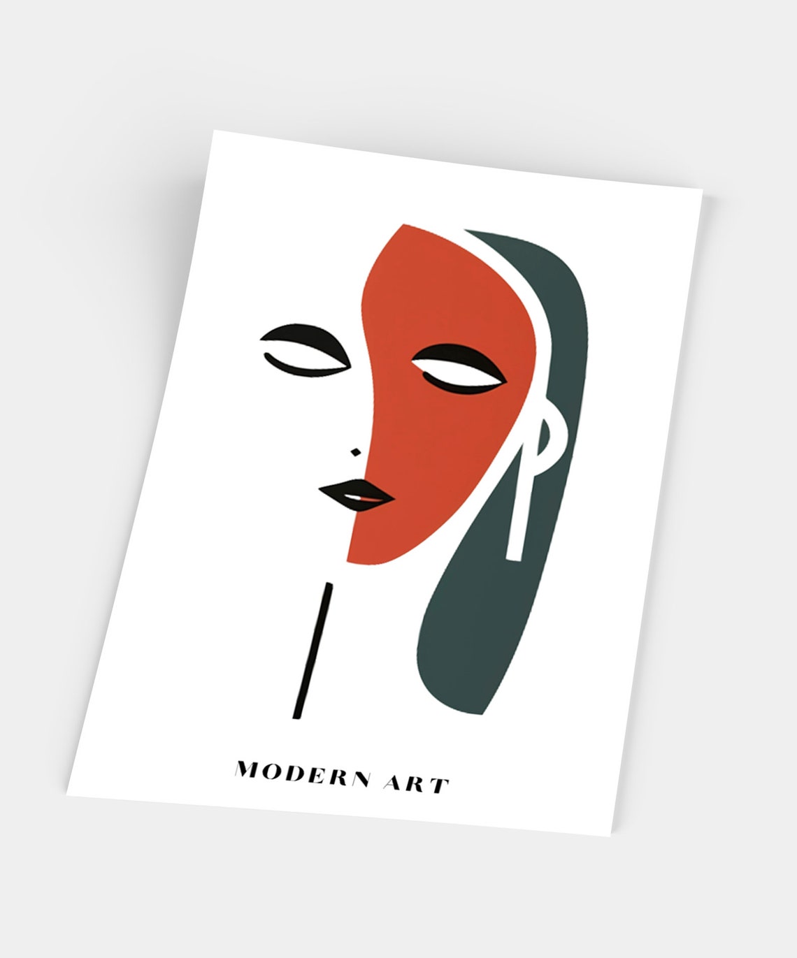 Terracotta Two Faces Modern Art Minimalist Abstract Design Poster - Image 5