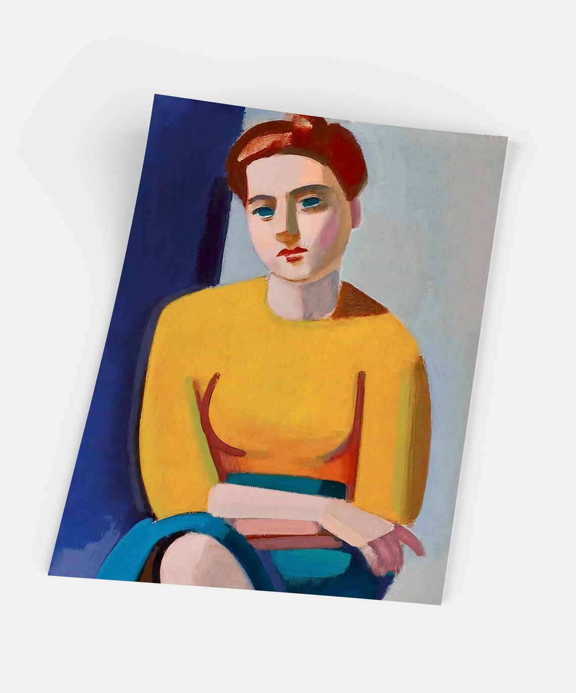 Lundstrom Portrait of Hanne Hansen, Cubism Art Print - Image 4