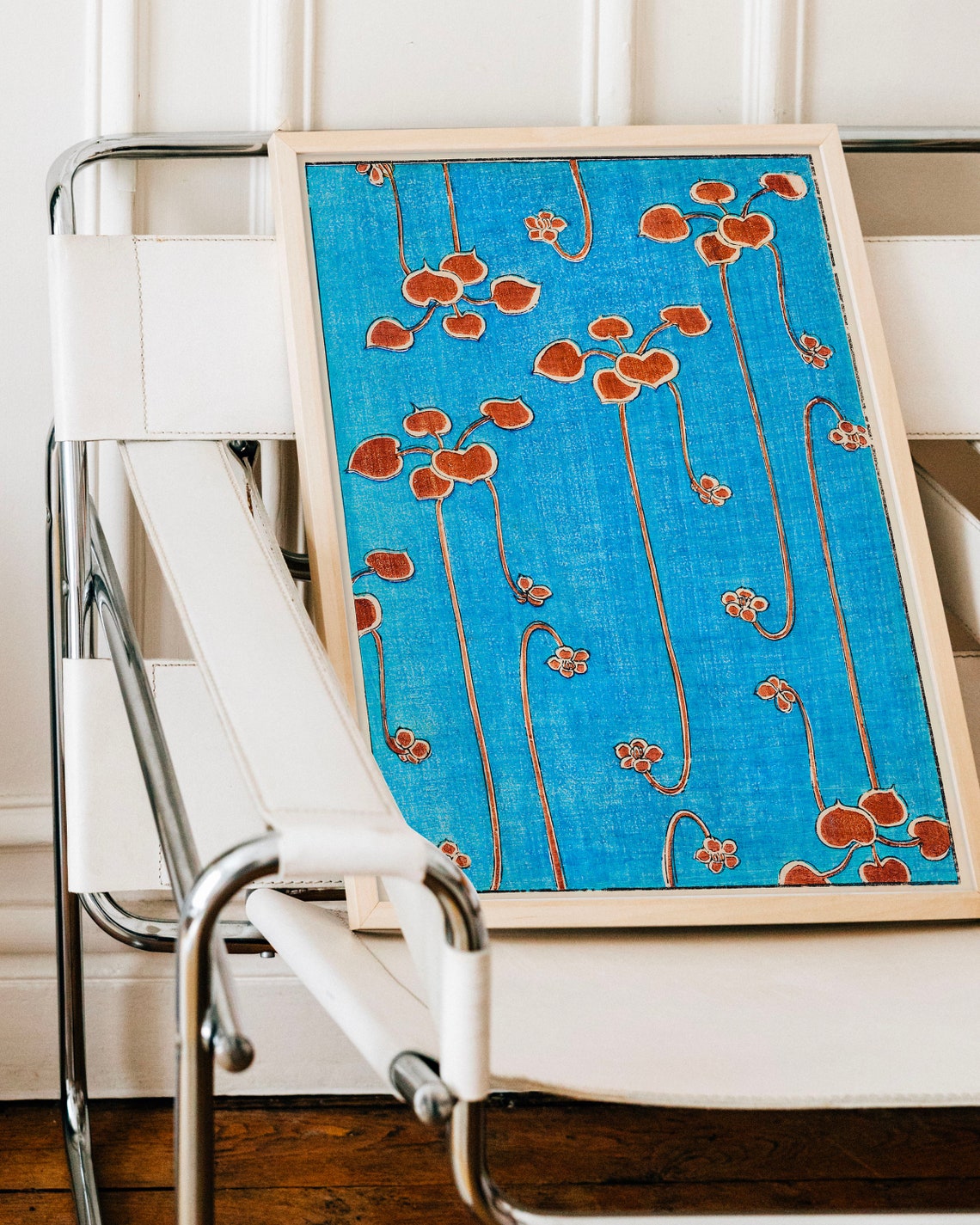 Watanabe Seitei Vine Illustration Blue Japanese Botanical Poster - Image 2