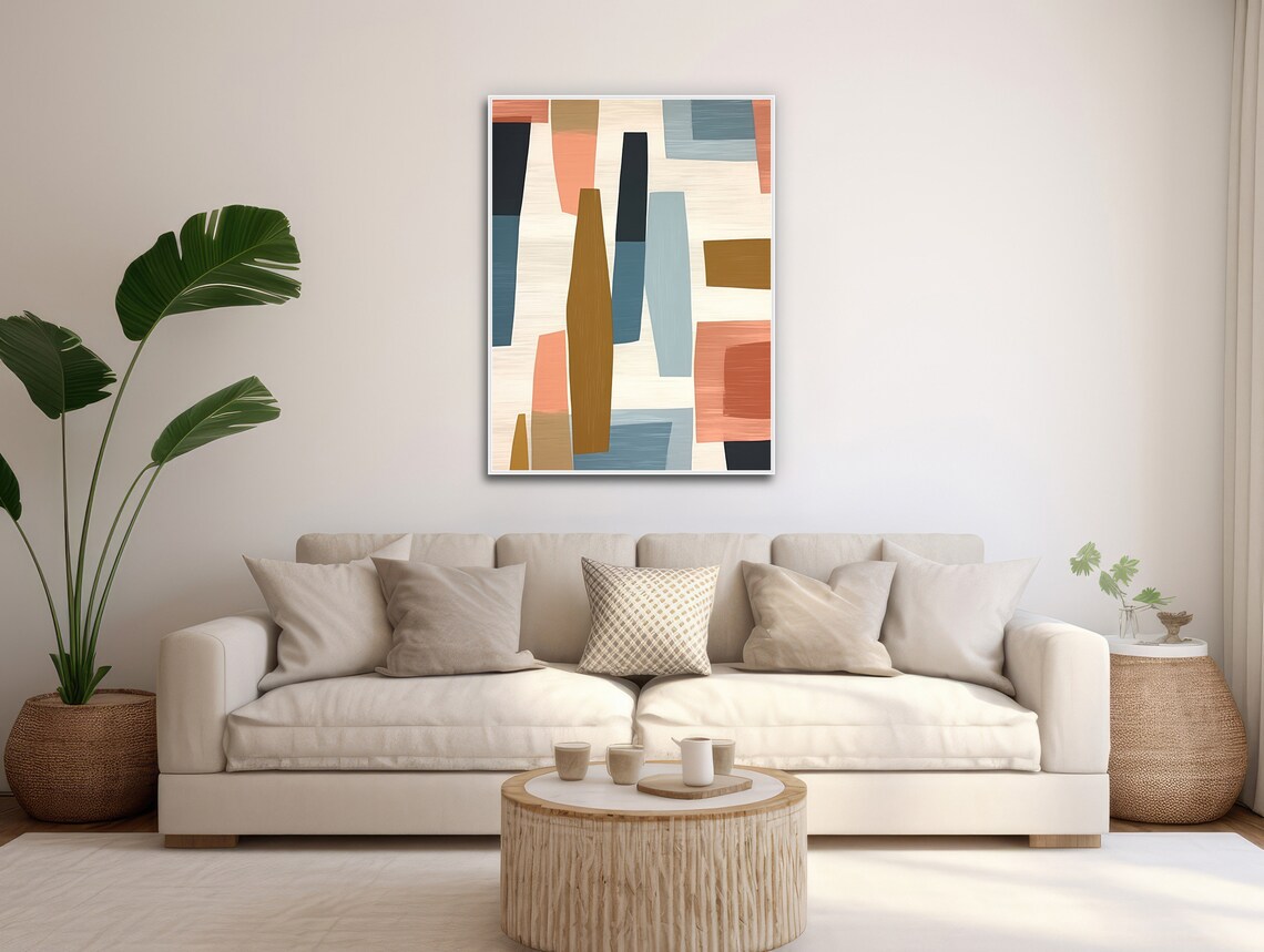 Cosmic Bliss Mid-Century Abstract Wall Art Print - Image 3