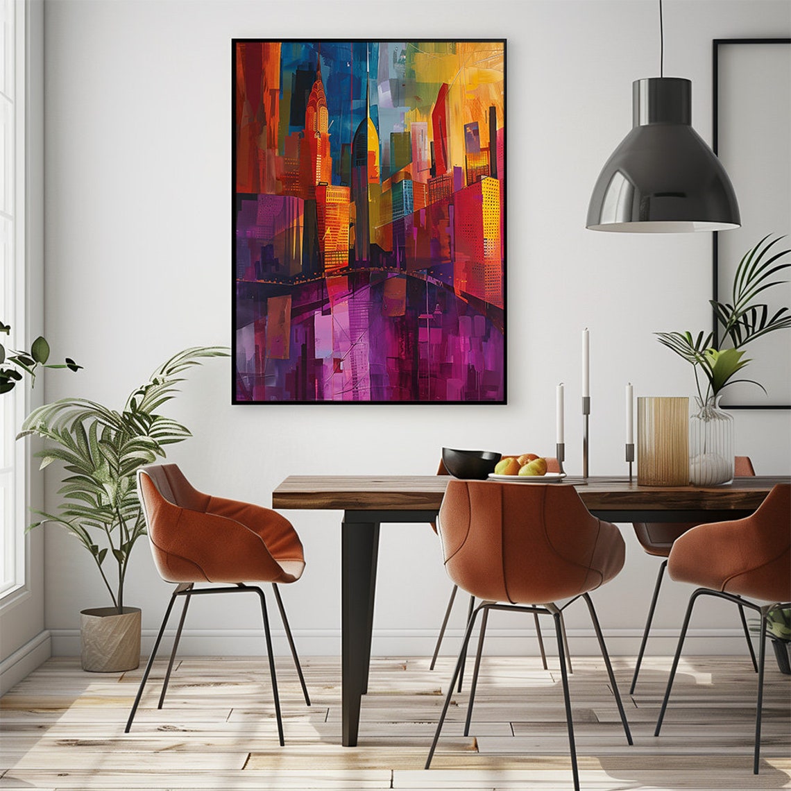Abstract New York Skyline Colorful Geometric Modern City Poster - Image 2