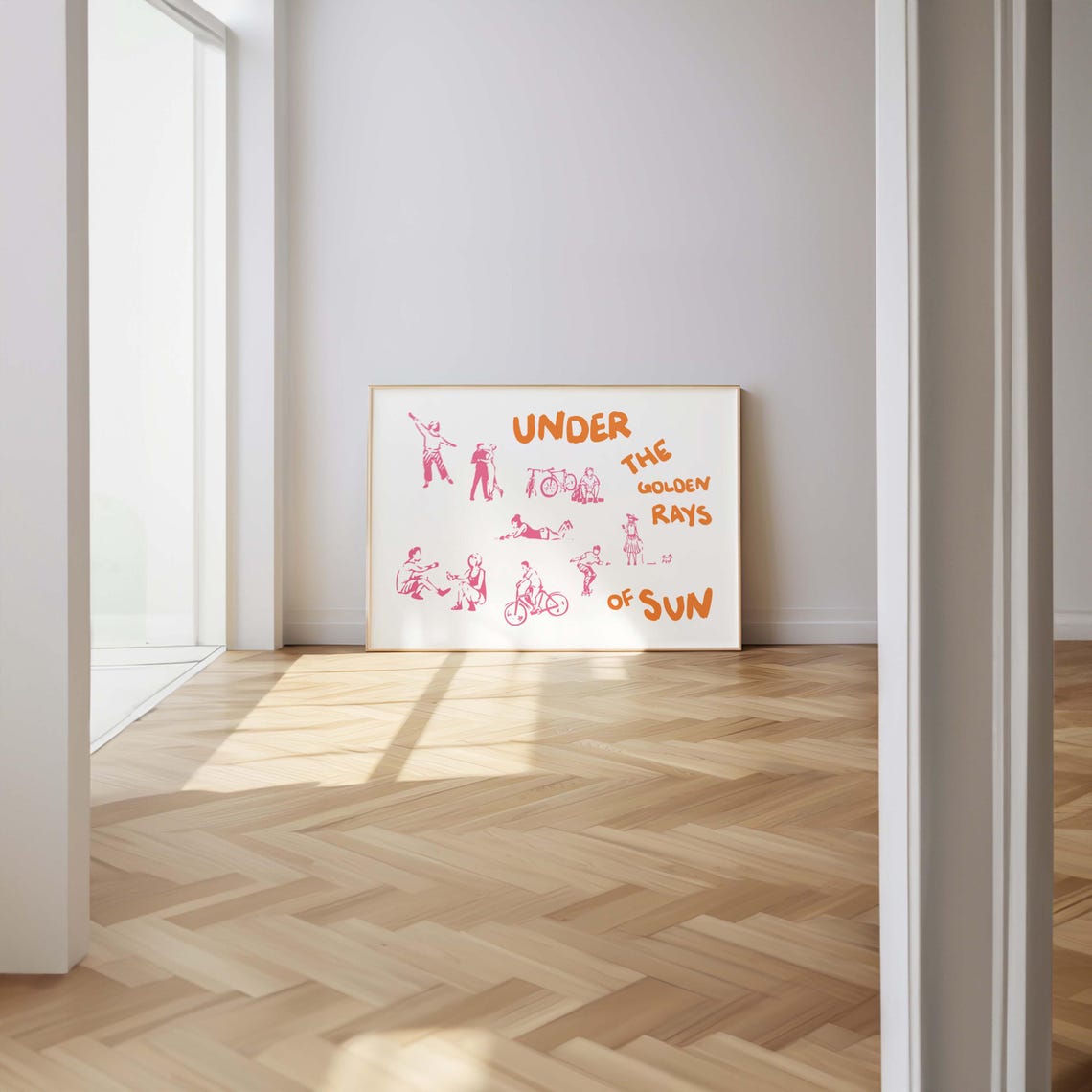 Horizontal Under the Golden Rays of Sun Summer Sketch Poster - Image 3