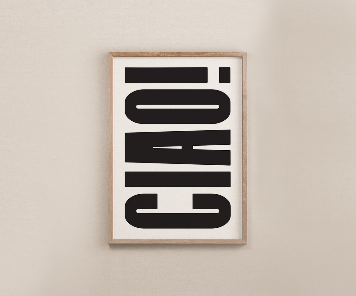 Ciao Bold Black Typography Italian Greeting Minimalist Art Poster - Image 3