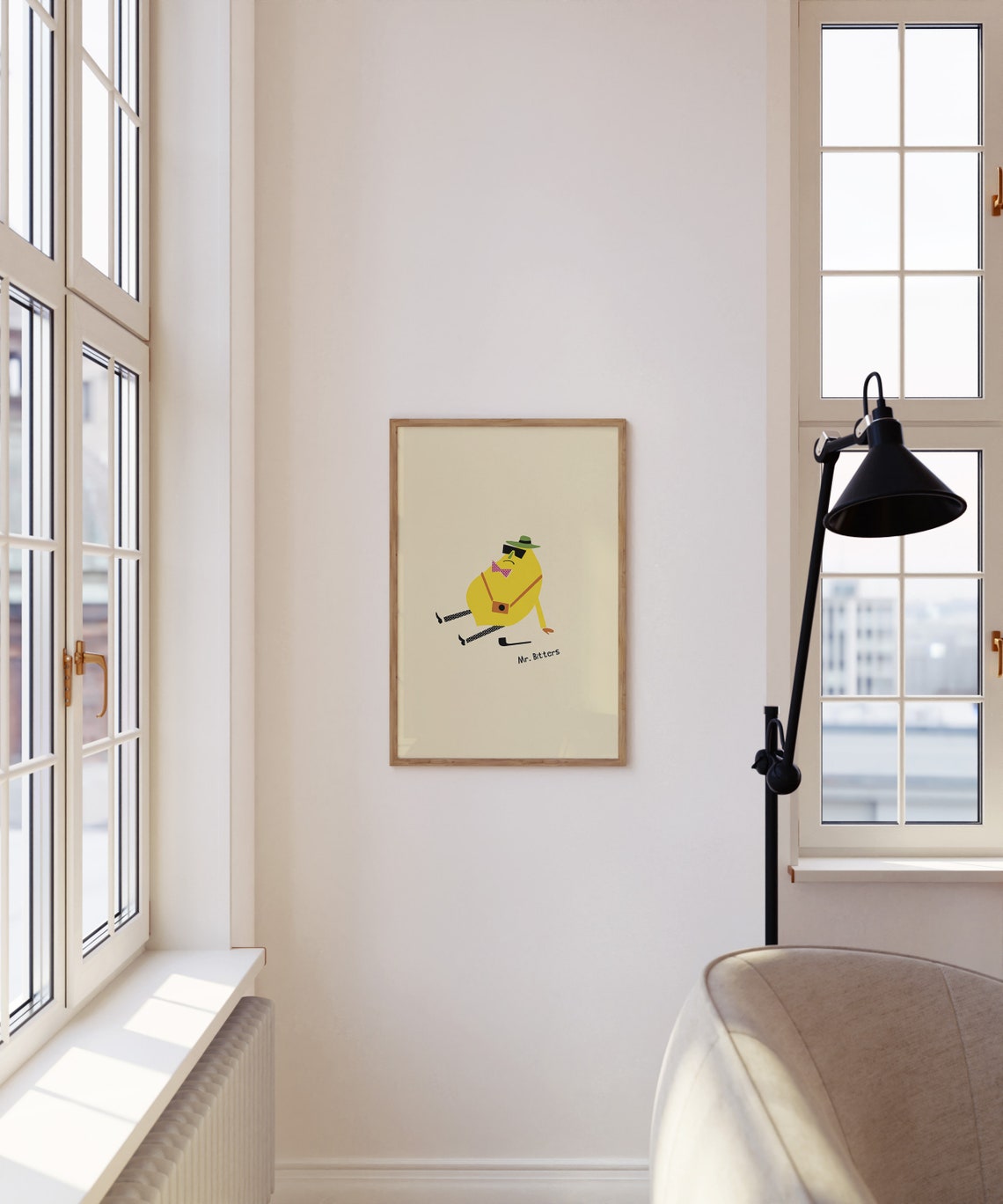 Mr Bitters Lemon Illustration Grumpy Lemon Art Funny Kitchen Decor Lemon Poster - Image 3