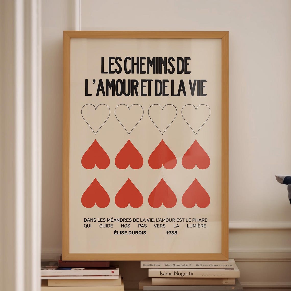 Red Wall Art Heart Art Poster French Exhibition Poster Vintage French Film Poster Red Black Art Retro Art Print Cinema Poster