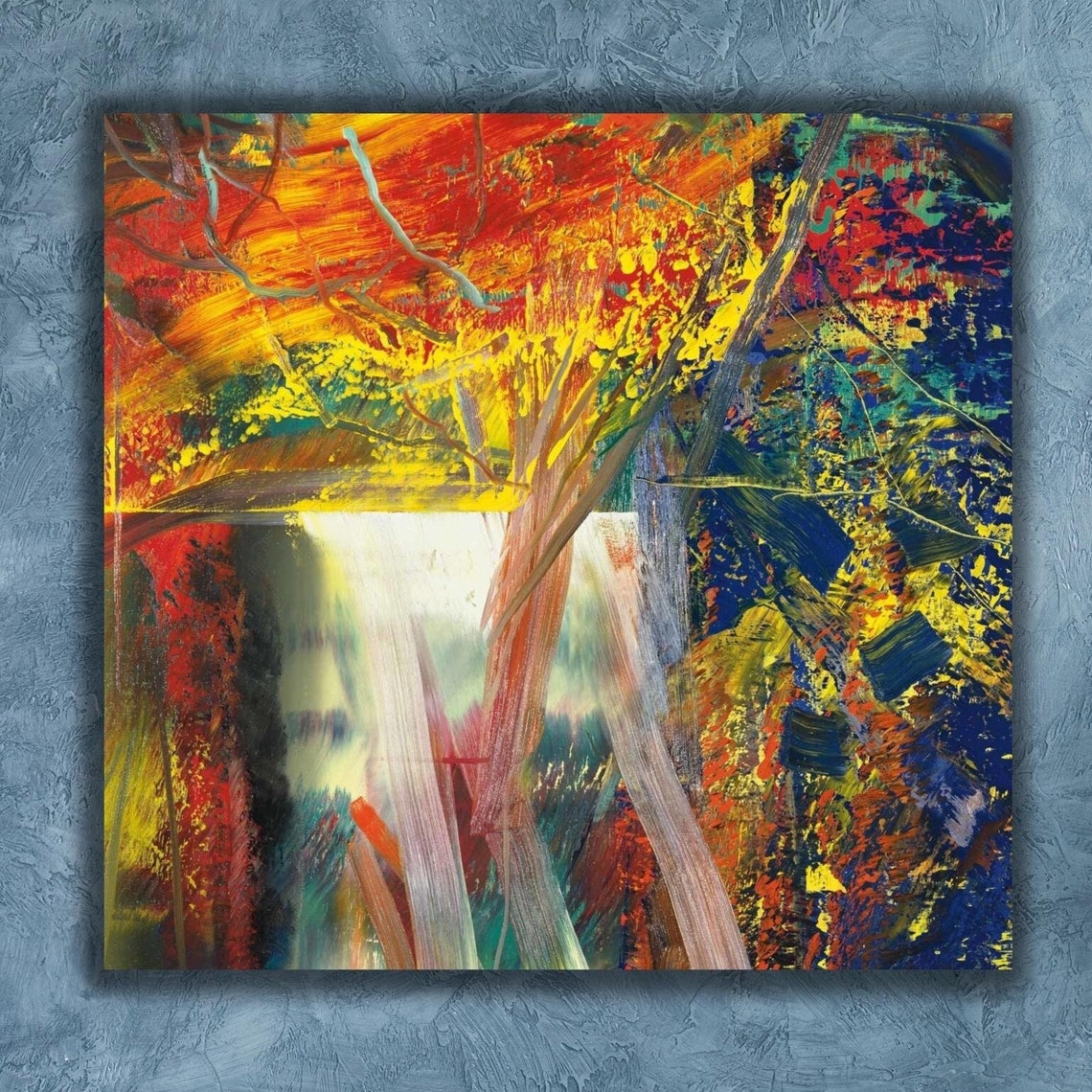 Gerhard Richter Abstract Painting Fiery Red Yellow Blue Modern Poster