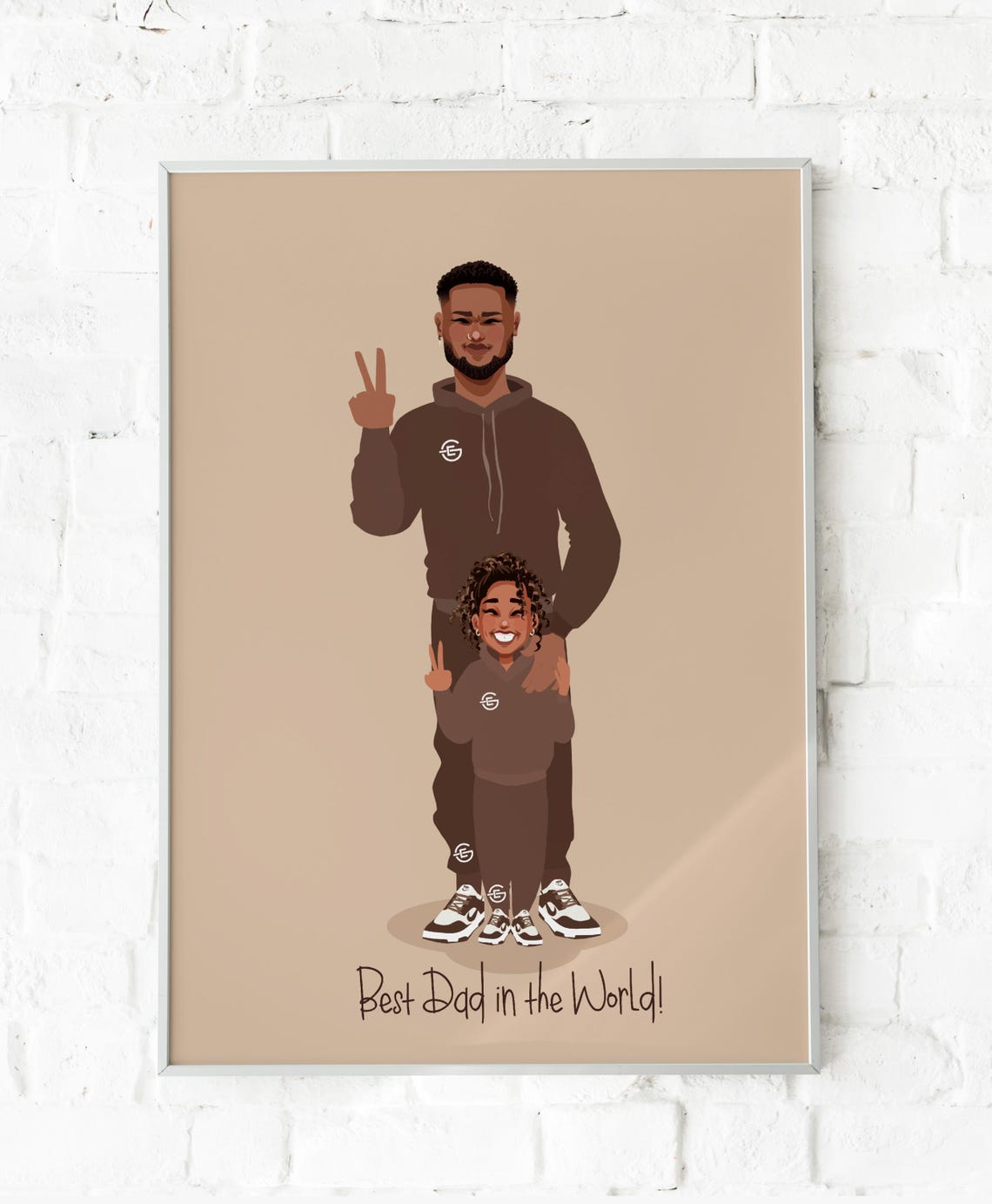 Best Dad in the World Custom Father and Child Portrait Poster