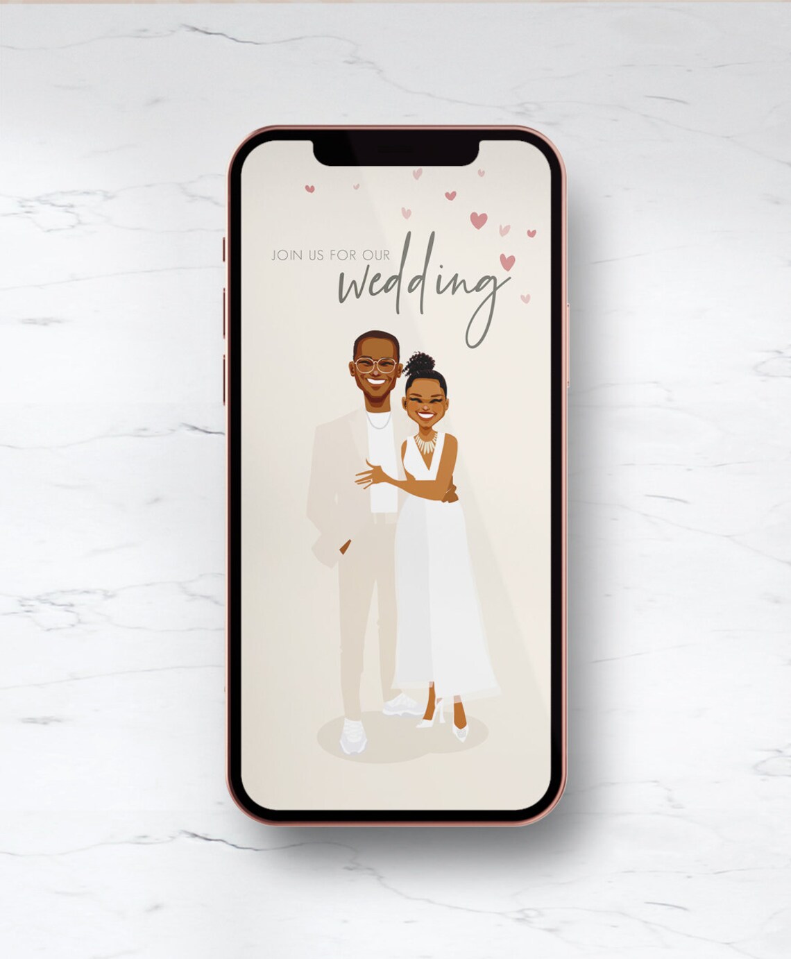 Custom Illustrated Wedding Invitation for Courtney and Justin Poster - Image 4