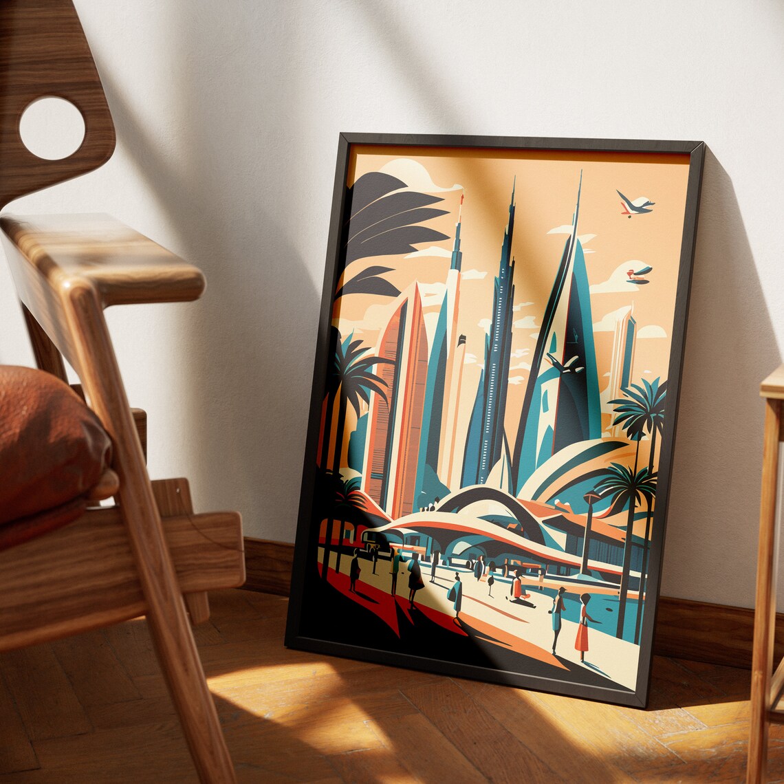 Dubai Skyline Burj Khalifa Cityscape Illustration Travel Poster - Image 4