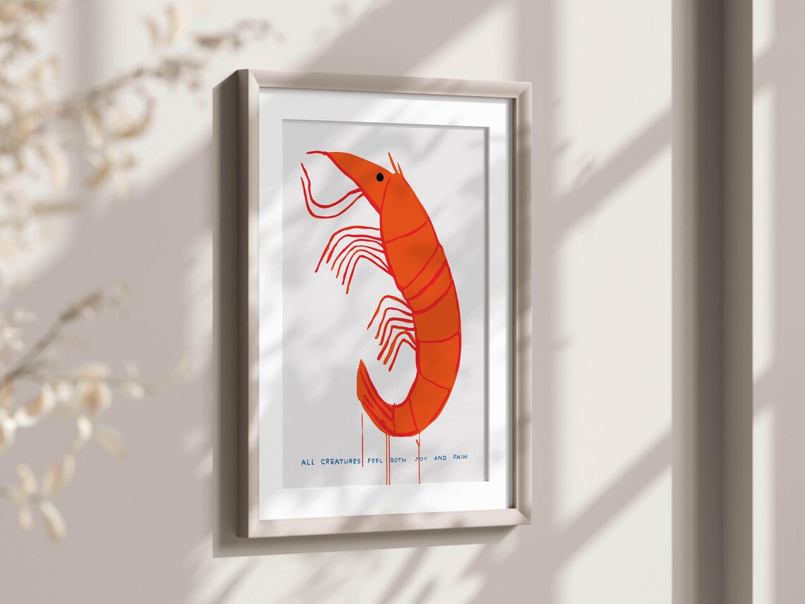 David Shrigley All Creatures Feel Quirky Wall Art Pop Art Decor Funny Poster Contemporary Home Gallery Humorous Decor - Image 2
