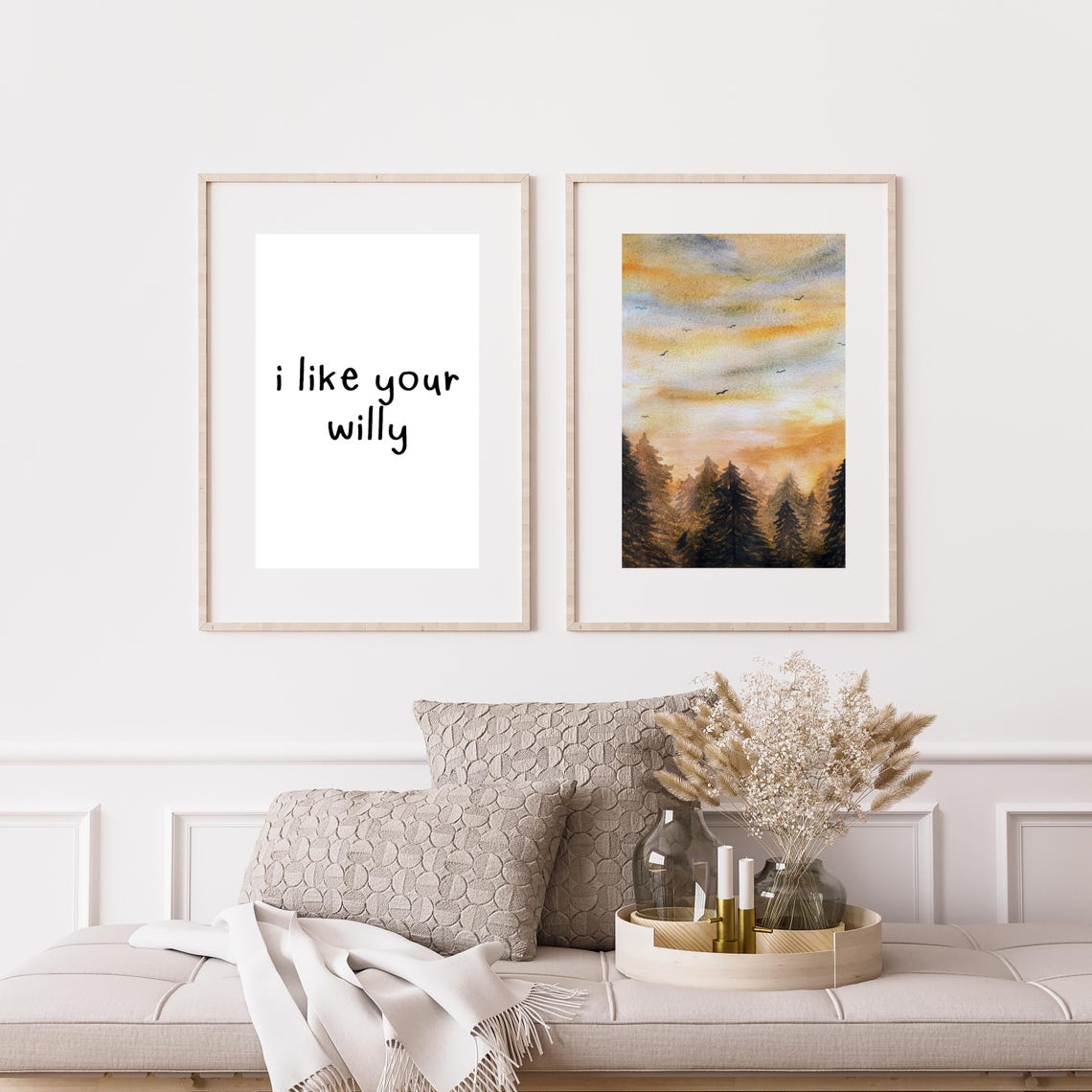 I Like Your Willy Cheeky Handwritten Funny Bedroom Quote Poster - Image 3