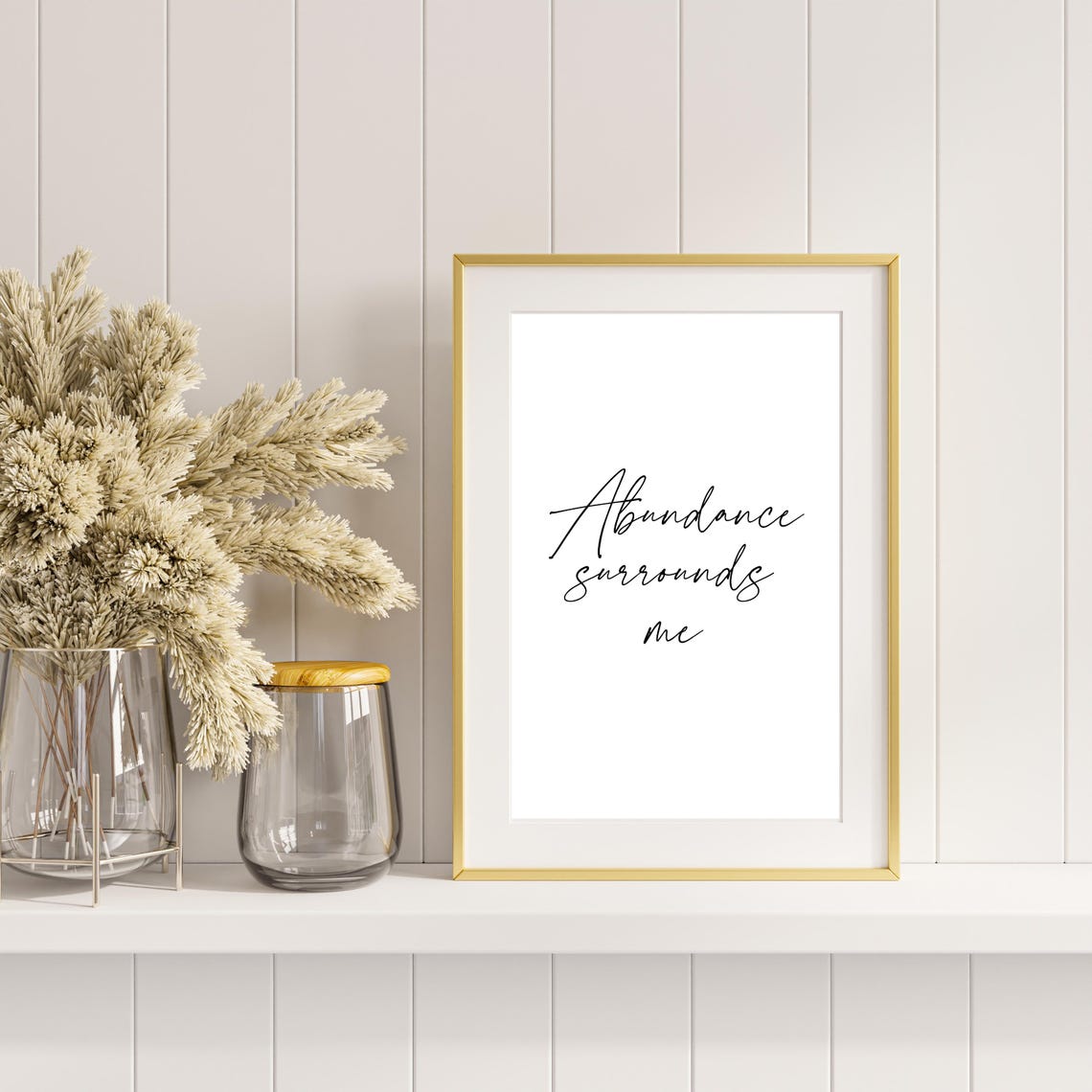 Abundance Surrounds Me Manifestation Script Affirmation Poster