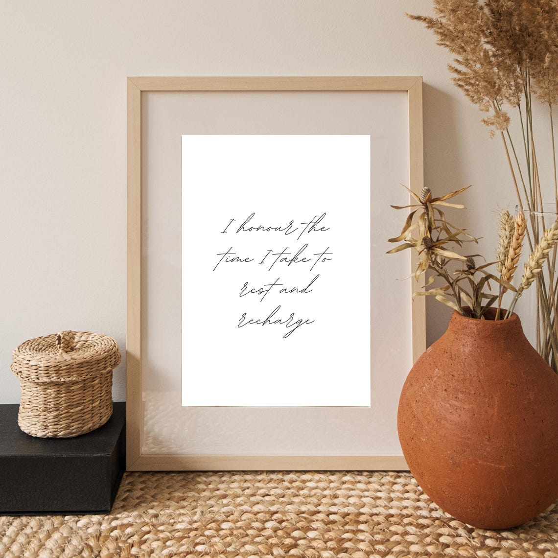 I Honour the Time I Take to Rest and Recharge Self Care Poster - Image 2