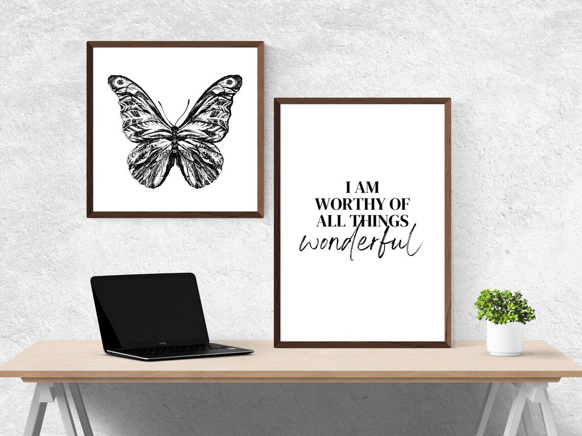 I Am Worthy Of All Things Wonderful Affirmation Quote Script Poster