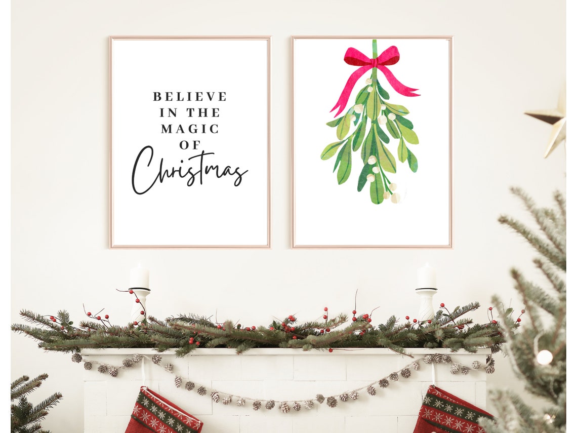 Believe In The Magic Of Christmas Quote Script Typography Poster - Image 3