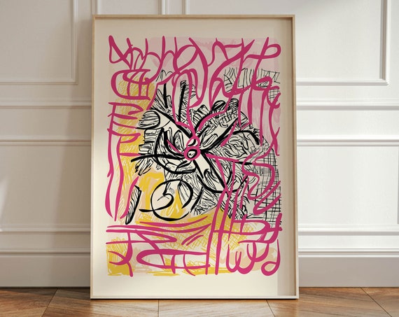 Colorful Eclectic Boho Art Print, Gift For Friend