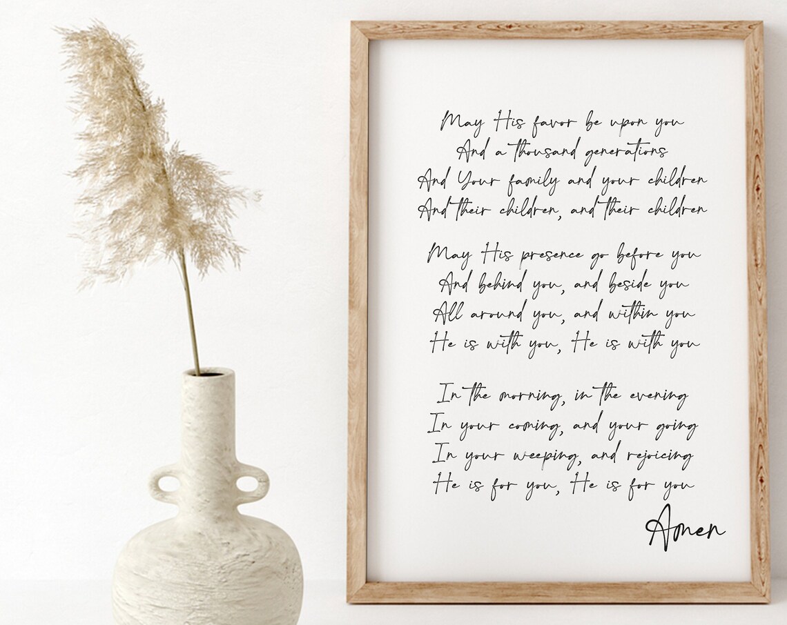 The Blessing May His Favor Be Upon You Christian Song Poster