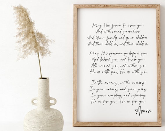 The Blessing Song Kari Jobe May His Favor Be Upon You Scripture Song Sign Christian Wall Art Scripture Signs Gift For Christmas