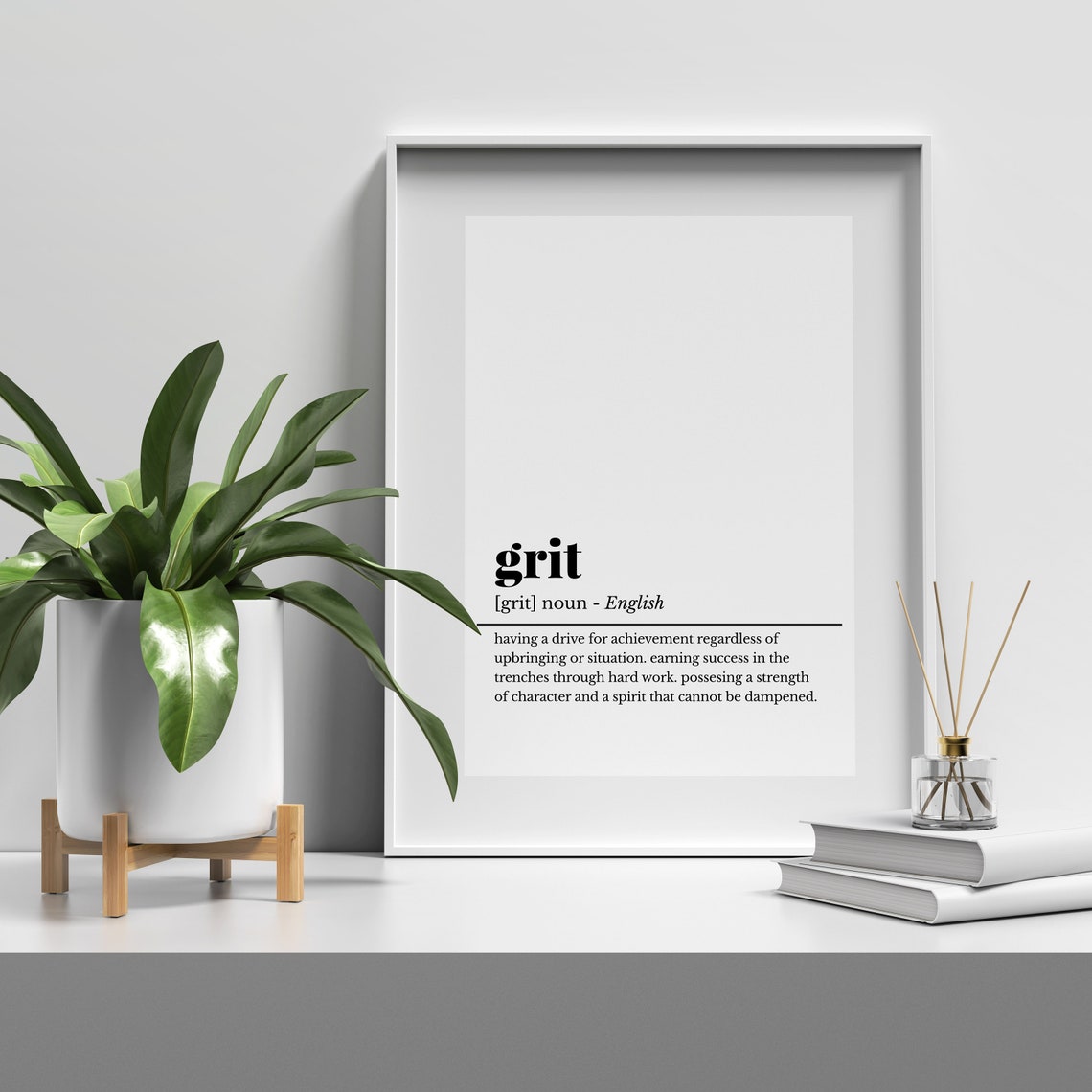 Grit Definition Hard Work Quote Inspirational Office Decor Print - Image 5