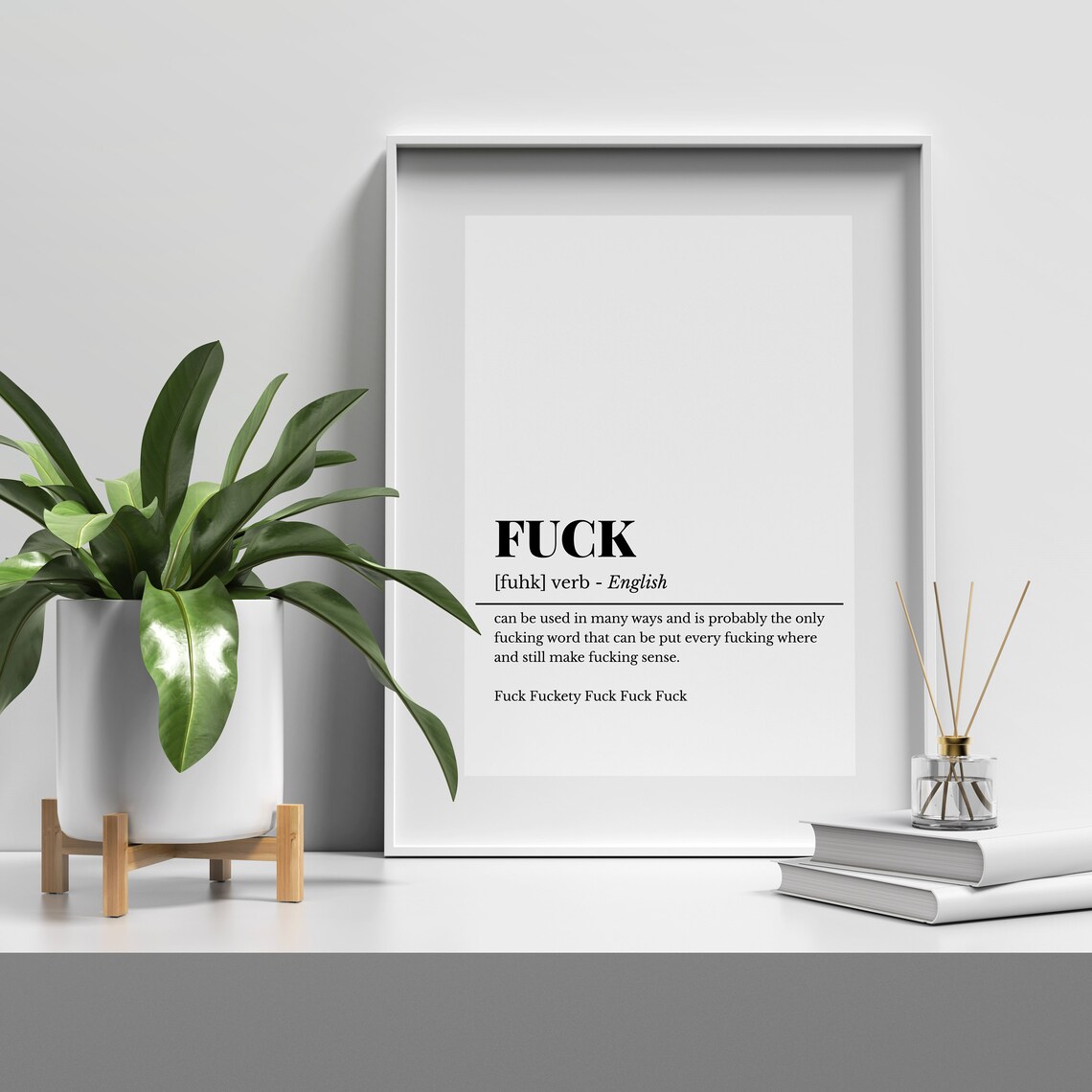 Funny F Word Dictionary Definition Adult Office Humor Wall Art - Image 5