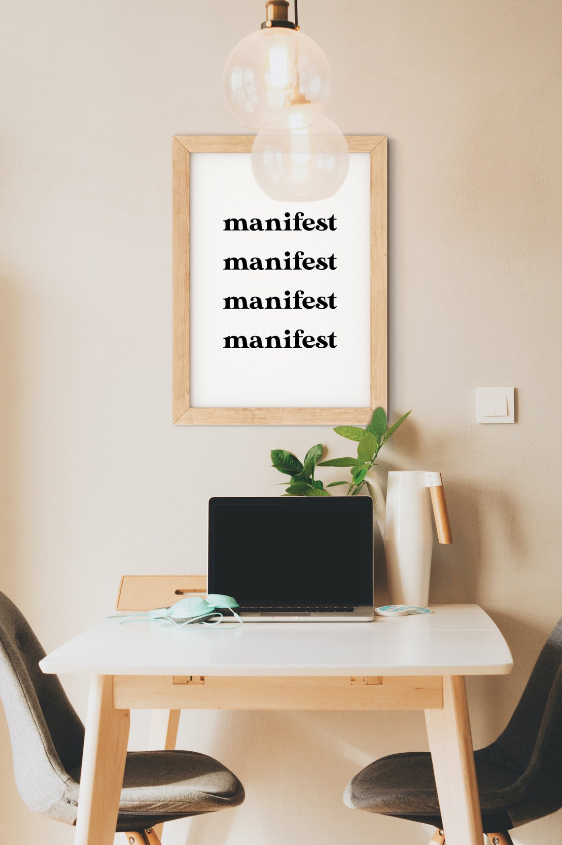 Manifest Repeated Bold Typography Law Of Attraction Quote Poster - Image 3